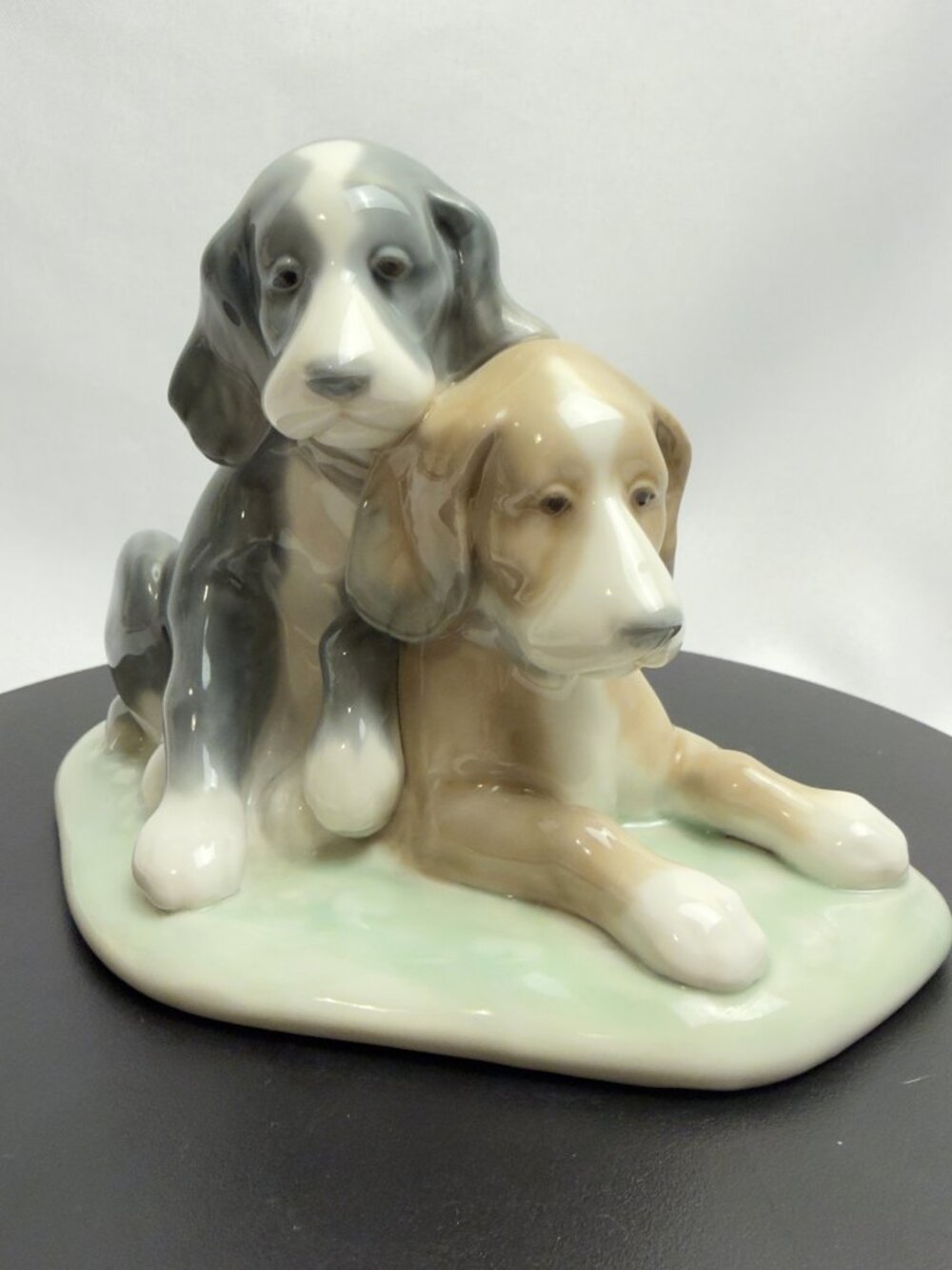Nao Lladro Daisa 1987 Two Puppies Figurine Spain Vintage Porcelain Dog Sculpture